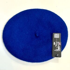 MAJOR WEAR England Blue Pure Wool Beret, 10” diameter, NWT